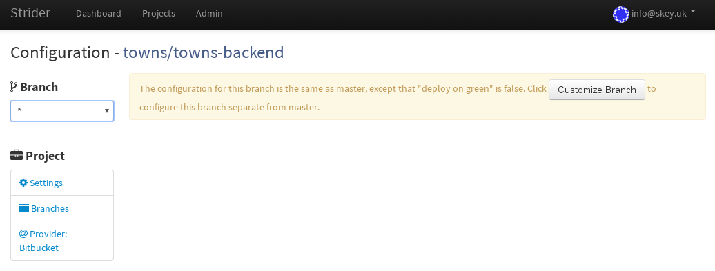 Customize branch or leave it same as master