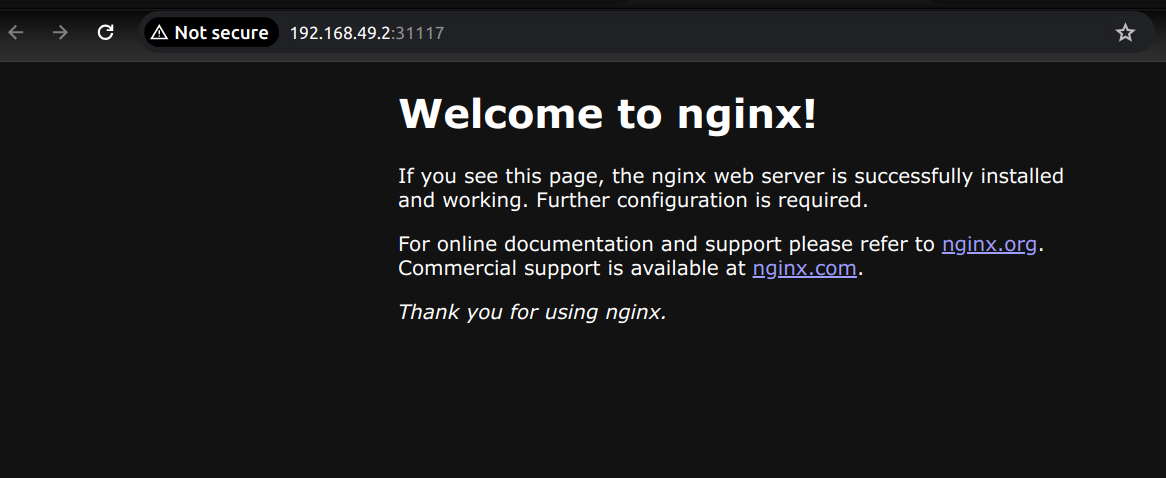 Nginx welcome page